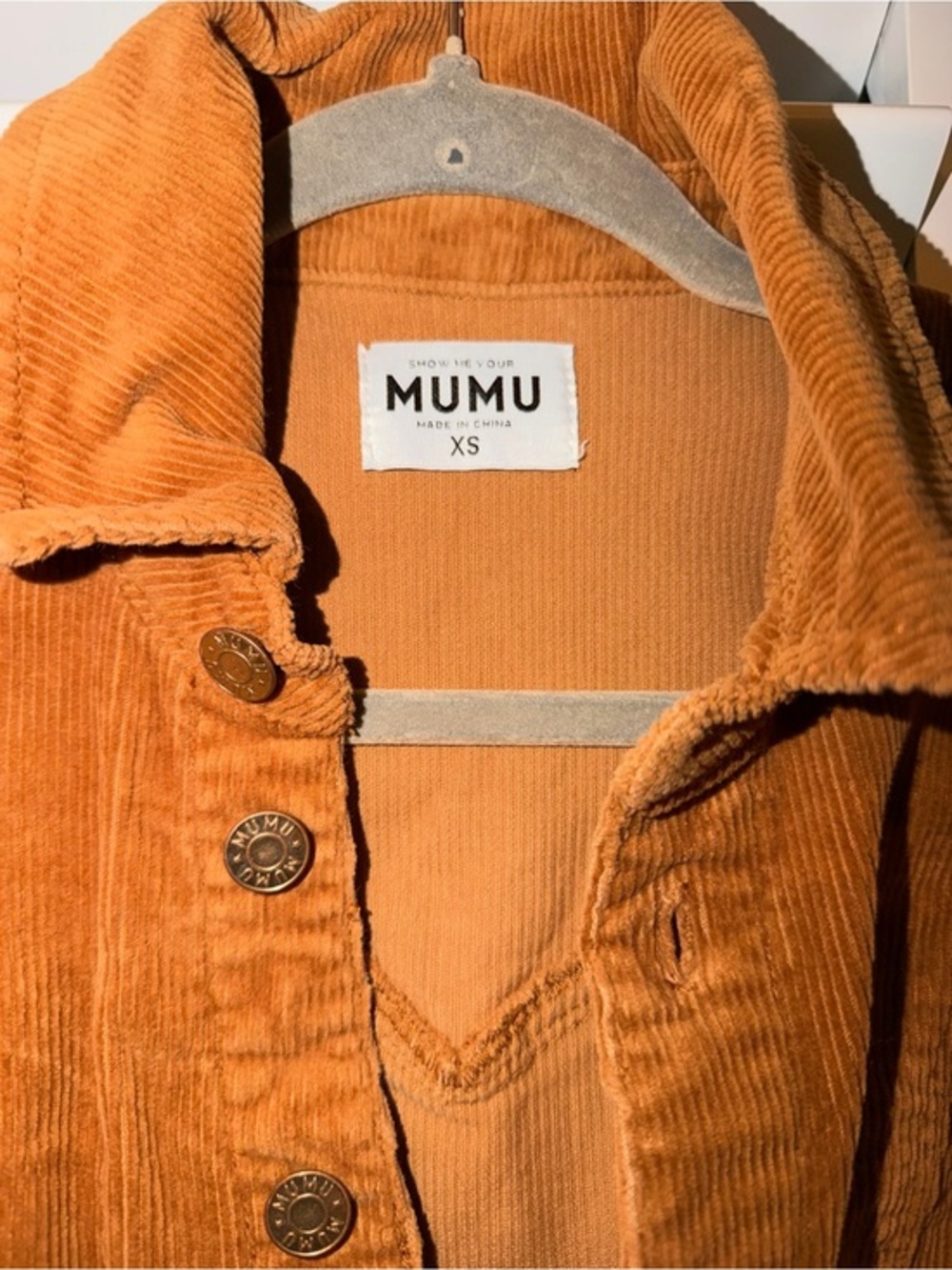 Show Me Your MuMu Rust Corduroy Boot Cut Jumpsuit XS